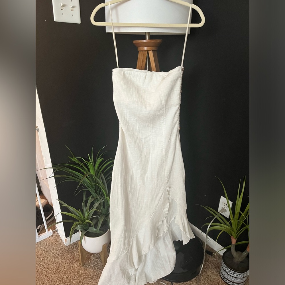 NWOT FREE PEOPLE Made Me Blush Midi Dress In White MSRP $98 Size M - Picture 7 of 11